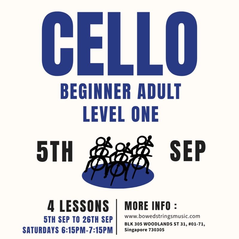 Instagram post: Adult Cello Level 1 Group Class 🎻 Join our 4-week beginner violin programme, thoughtfully designed to build strong technical and musical fou