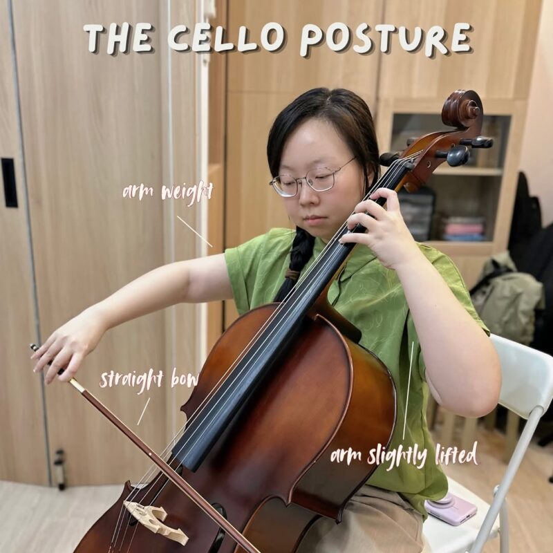 Instagram post: THE CELLO POSTURE… Good posture isn’t just about looking neat and nice!! It’s about making playing feel easier, more comfortable, and more e